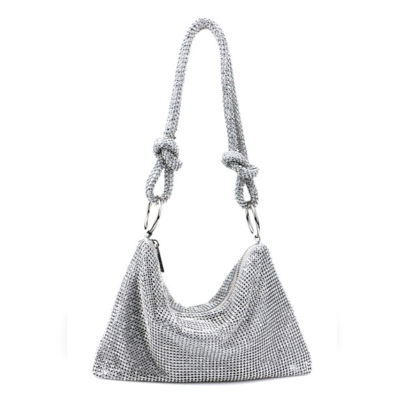 Mrs Kegler Handbags - Dani Silver Rhinestone Mini Shoulder Bag